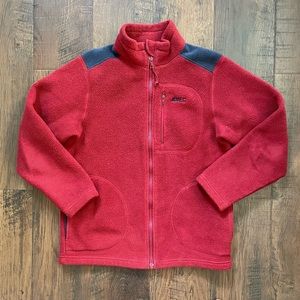 MEC brick red  and blue zipper jacket